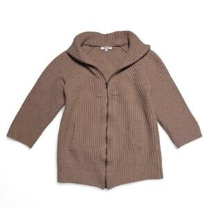 Madewell Beige Merino Wool Shawl Zip Cardigan Sweater Womens Medium